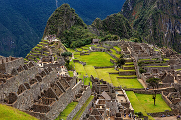 The ruins of Machu Picchu in the Andes of Peru