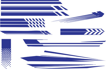 Automotive Vector Graphics Featuring Dynamic Stripes and Geometric Accents for Vehicle Decoration and Design