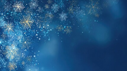 Obraz premium Blue Christmas design background with snowflakes.