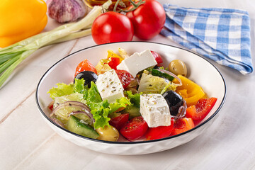 Greek salad with feta cheese