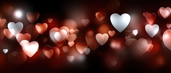 Beautiful abstract red heart background featuring love concepts for Valentine's Day with a bokeh pattern in vibrant colors