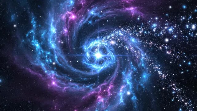 Cosmic spiral galaxy swirling energy and stars universe background