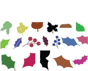 Seamless Christmas holly and cotton flower pattern background, festive winter botanical design with green leaves