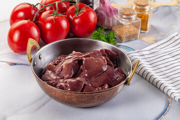 Raw chicken liver for cooking