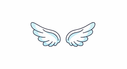 Pair of Delicate Angel Wings with Soft Blue Tones.