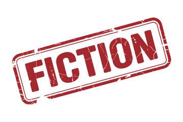 A red rubber stamp with the word FICTION imprinted on it is shown diagonally.
