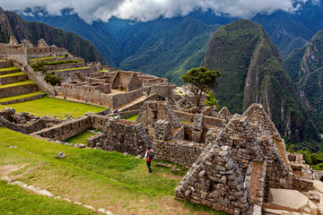 The ruins of Machu Picchu in the Andes of Peru