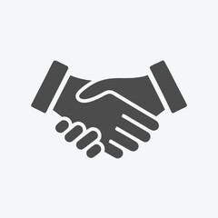 Obraz premium A handshake icon shows agreement between two people, symbolizing a partnership in black color