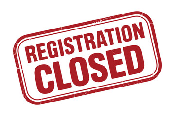 A red stamp on a white background reads 'REGISTRATION CLOSED'.
