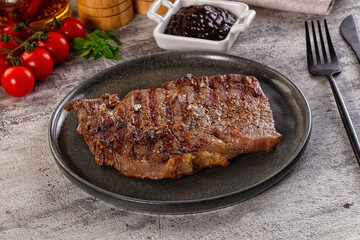 Grilled rib eye beef steak