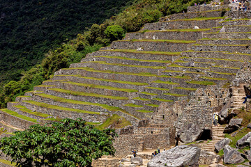 The ruins of Machu Picchu in the Andes of Peru