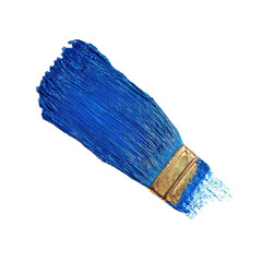 Hand painted stroke of blue paint brush, Hand-Painted Stroke of Blue Brush Paint Creating a Bold Artistic Textured Line, isolated on transparent background