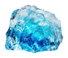 Melting ice blue crystal nature cool environment isolated on transparent background