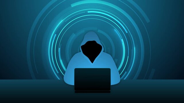 Hacker in a hoodie - background loop