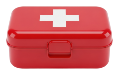Emergency first aid kit home product safe environment top view isolated on transparent background