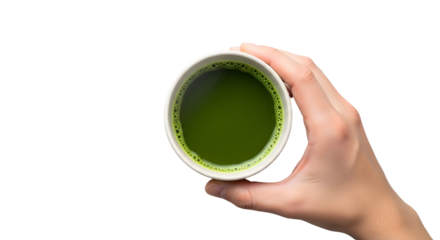 hand holding a Matcha