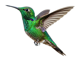 Fototapeta premium Hummingbird in flight tropical rainforest wildlife nature isolated on transparent background