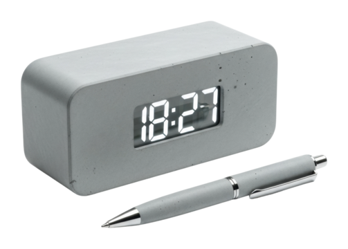 Contemporary alarm clock time display for minimalist offices isolated on transparent background