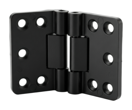 Installing black hinges for doors home improvement isolated on transparent background
