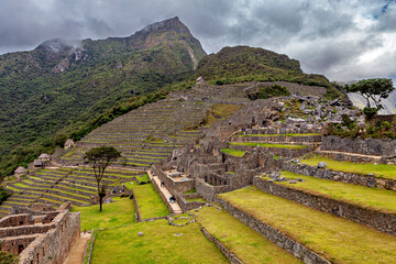 The ruins of Machu Picchu in the Andes of Peru