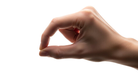 Hand making okay gesture on black background