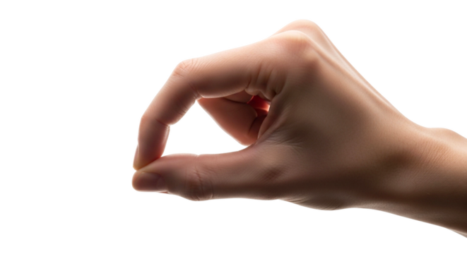 Hand making okay gesture on black background