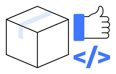 Packaging concept. Packaging as a reliable solution for e-commerce and logistics, supported by customer approval and coding integration. Packaging in supply chain, retail, coding, e-commerce