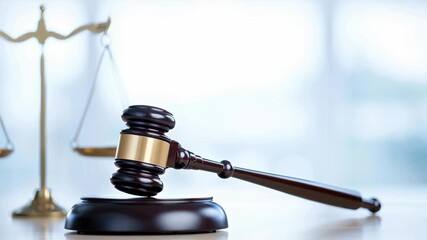 Gavel and scales of justice representing law, legal system, judgment, court, justice, equality, balance, and a fair trial process for important decisions