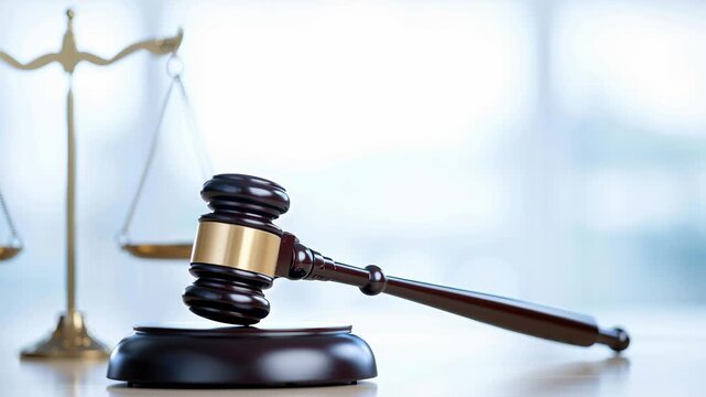 Gavel and scales of justice representing law, legal system, judgment, court, justice, equality, balance, and a fair trial process for important decisions