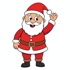 Happy Cartoon Santa Claus Waving