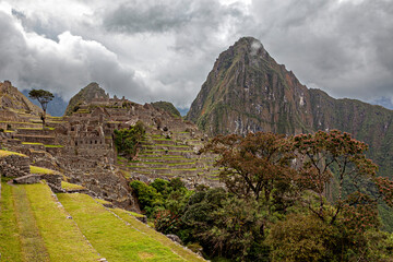 The ruins of Machu Picchu in the Andes of Peru