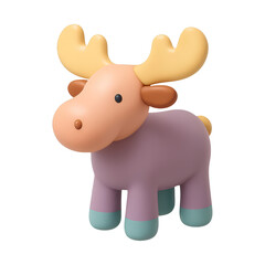 Obraz premium PNG Cute cartoon moose illustration