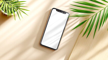 Smartphone Mockups in heller Umgebung, aufgenommen in nat&uuml;rlichem Licht. Neutrale Farben, sanfte Schatten und klarer Fokus auf Ger&auml;t, Oberfl&auml;che und Materialien.