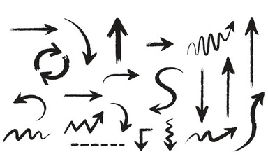 Black vector arrow set with direction icons and web design elements