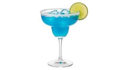 Blue Margarita Cocktail with Salt Rim and Lime Keywords: cocktail, margarita, blue, alcoholic