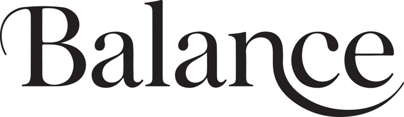 Classic serif typography word Balance on white background text