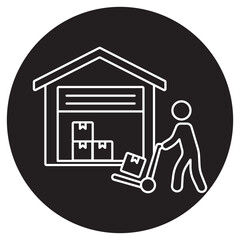 Warehouse icon, Warehouse Worker, Inventory Handler, Logistics Staff, Stock Coordinator, vector