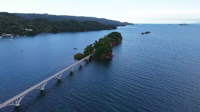 bridge samana downtown aerial view puente cayo vigia