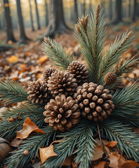 Fototapeta premium Pinecone Forest Floor