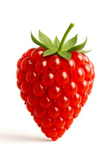 Strawberry made of red balloons &mdash; creative surreal food concept symbolizing freshness, joy and imagination