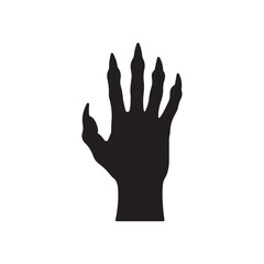 Creepy hand silhouette icon vector flat design