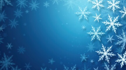 Blue silver business greeting card snowflakes clean typography vector banner