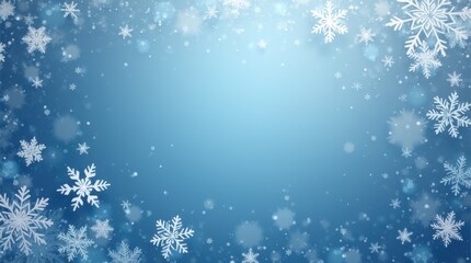 Blue silver business greeting card snowflakes clean typography vector banner