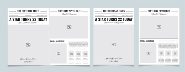 Birthday Newspaper Template &ndash; Editable Printable Birthday News Template