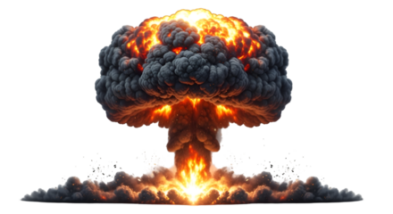 Nuclear Explosion Mushroom Cloud with Fire and Smoke