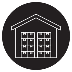 Depot iocn, Storage Depot, Logistics Center, Distribution Hub, Inventory Warehouse, vector