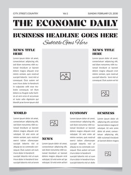 Vintage Newspaper Front Page Template &ndash; Editable Classic News Layout for Print & Digital Use