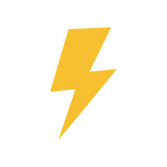 Yellow Lightning Bolt Icon Illustration