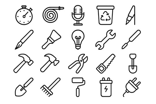 Essential tools and utility items for construction, DIY, and gardening projects