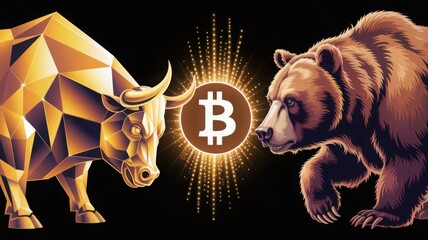 The Bull and Bear market: the symbolic images in financial concept